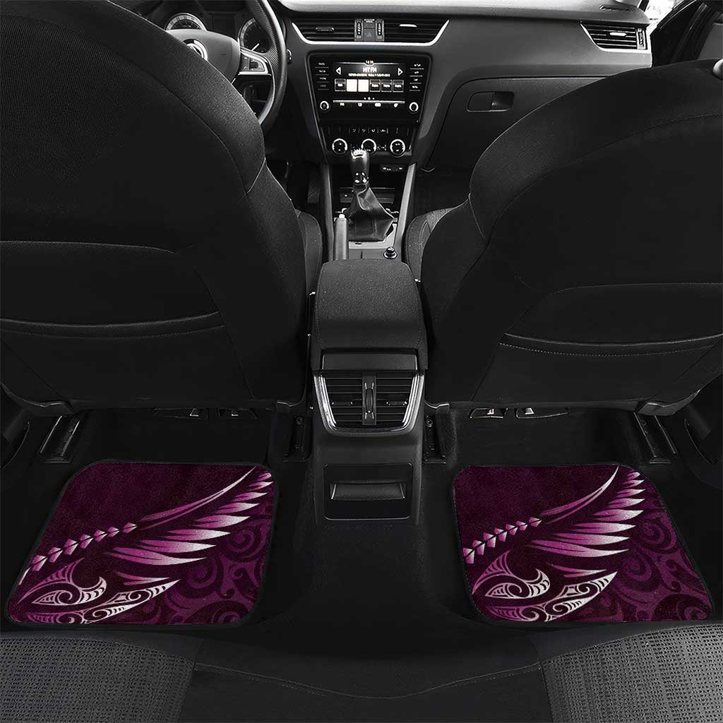 Personalised All Pink New Zealand Darts Car Mats Aoteroa Fern Maori Galaxy Style