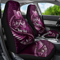 Personalised All Pink New Zealand Darts Car Seat Cover Aoteroa Fern Maori Galaxy Style