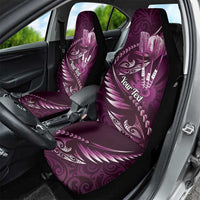 Personalised All Pink New Zealand Darts Car Seat Cover Aoteroa Fern Maori Galaxy Style
