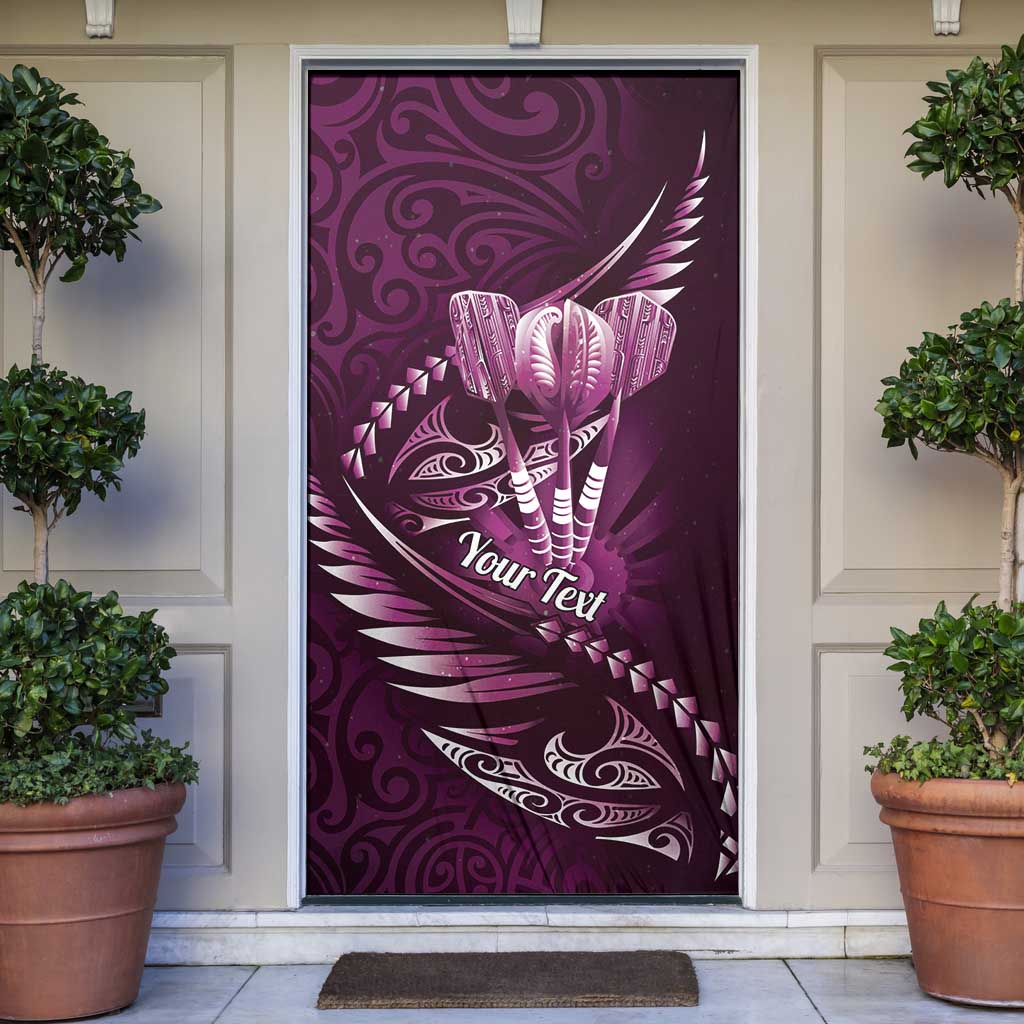 Personalised All Pink New Zealand Darts Door Cover Aoteroa Fern Maori Galaxy Style - Polynesian Pride