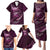 Personalised All Pink New Zealand Darts Family Matching Puletasi and Hawaiian Shirt Aoteroa Fern Maori Galaxy Style