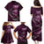 Personalised All Pink New Zealand Darts Family Matching Puletasi and Hawaiian Shirt Aoteroa Fern Maori Galaxy Style