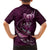 Personalised All Pink New Zealand Darts Family Matching Short Sleeve Bodycon Dress and Hawaiian Shirt Aoteroa Fern Maori Galaxy Style