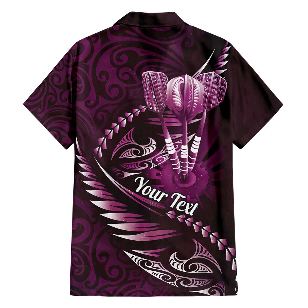 Personalised All Pink New Zealand Darts Hawaiian Shirt Aoteroa Fern Maori Galaxy Style