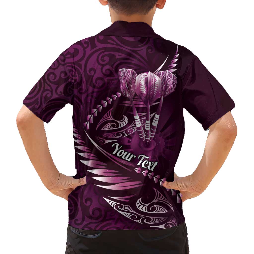 Personalised All Pink New Zealand Darts Hawaiian Shirt Aoteroa Fern Maori Galaxy Style