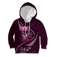 Personalised All Pink New Zealand Darts Kid Hoodie Aoteroa Fern Maori Galaxy Style