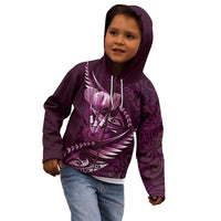 Personalised All Pink New Zealand Darts Kid Hoodie Aoteroa Fern Maori Galaxy Style