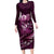 Personalised All Pink New Zealand Darts Long Sleeve Bodycon Dress Aoteroa Fern Maori Galaxy Style