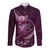 Personalised All Pink New Zealand Darts Long Sleeve Button Shirt Aoteroa Fern Maori Galaxy Style