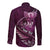 Personalised All Pink New Zealand Darts Long Sleeve Button Shirt Aoteroa Fern Maori Galaxy Style
