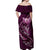 Personalised All Pink New Zealand Darts Off Shoulder Maxi Dress Aoteroa Fern Maori Galaxy Style