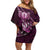 Personalised All Pink New Zealand Darts Off Shoulder Short Dress Aoteroa Fern Maori Galaxy Style