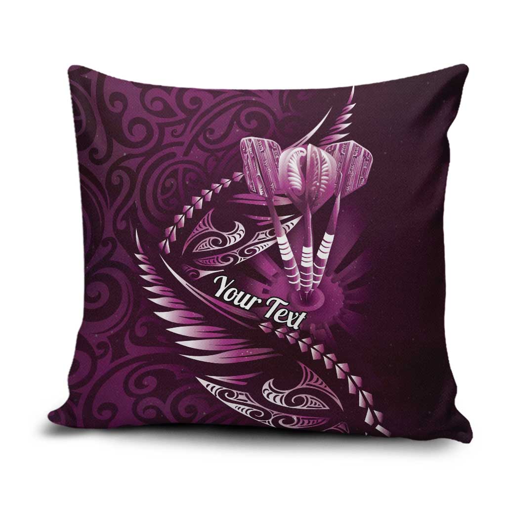 Personalised All Pink New Zealand Darts Pillow Cover Aoteroa Fern Maori Galaxy Style - Polynesian Pride