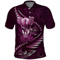 Personalised All Pink New Zealand Darts Polo Shirt Aoteroa Fern Maori Galaxy Style