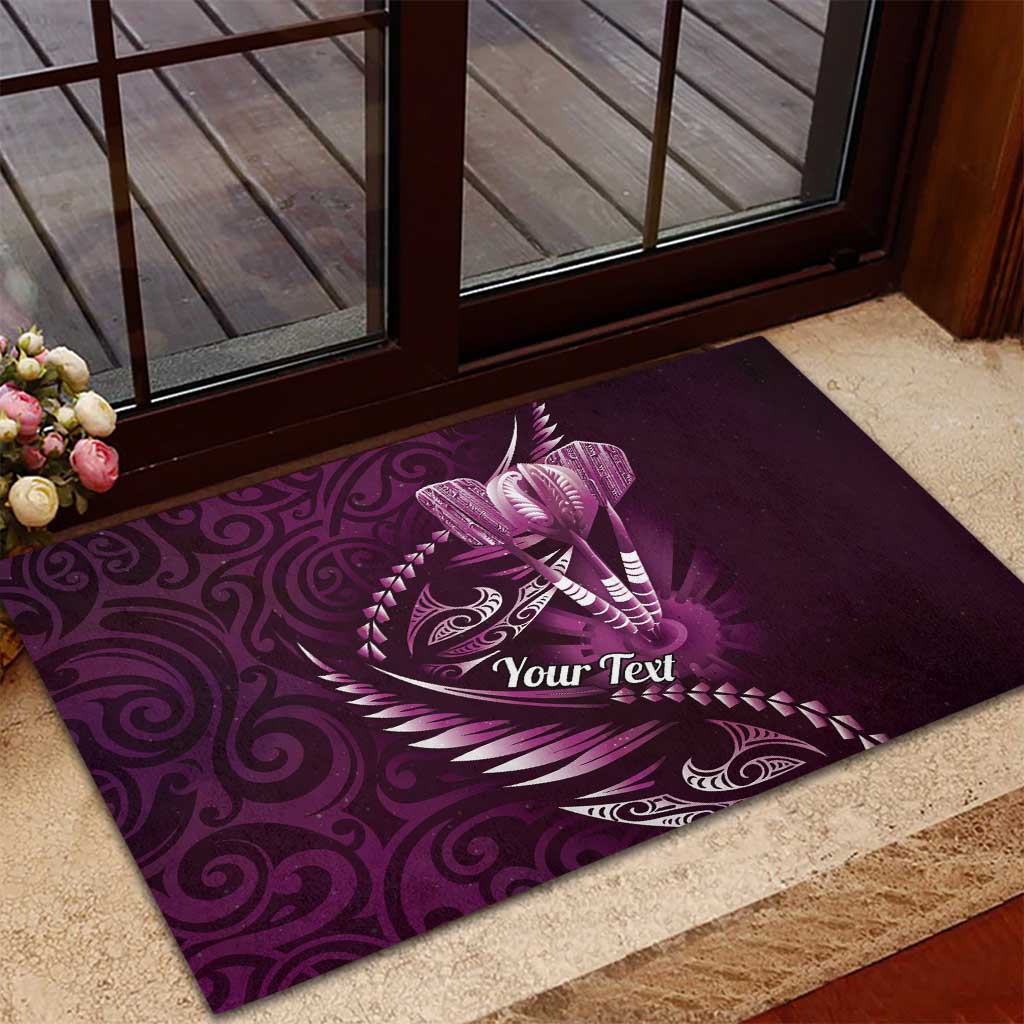 Personalised All Pink New Zealand Darts Rubber Doormat Aoteroa Fern Maori Galaxy Style
