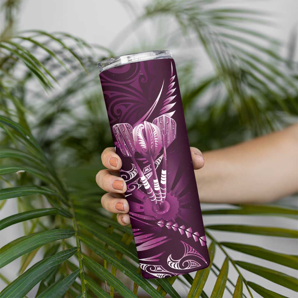 All Pink New Zealand Darts Skinny Tumbler Aoteroa Fern Maori Galaxy Style