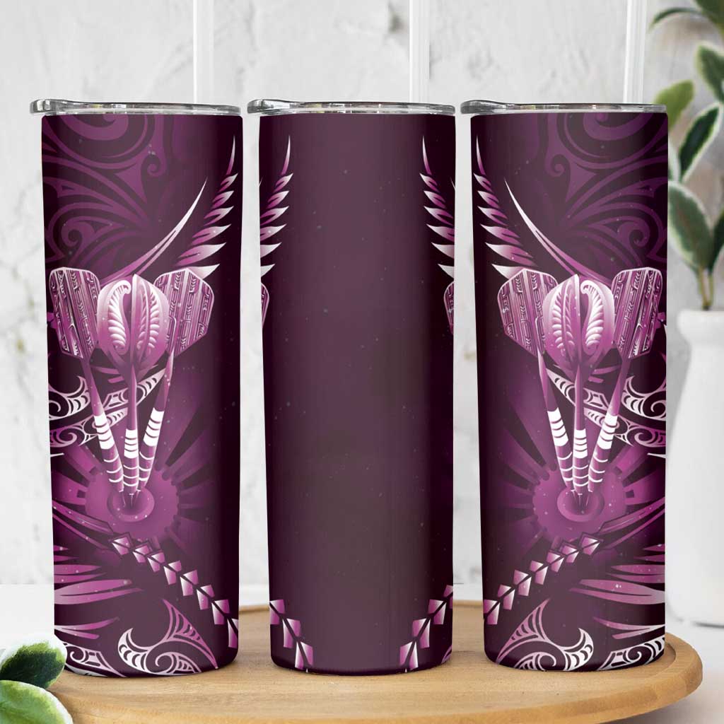 All Pink New Zealand Darts Skinny Tumbler Aoteroa Fern Maori Galaxy Style