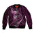 Personalised All Pink New Zealand Darts Sleeve Zip Bomber Jacket Aoteroa Fern Maori Galaxy Style