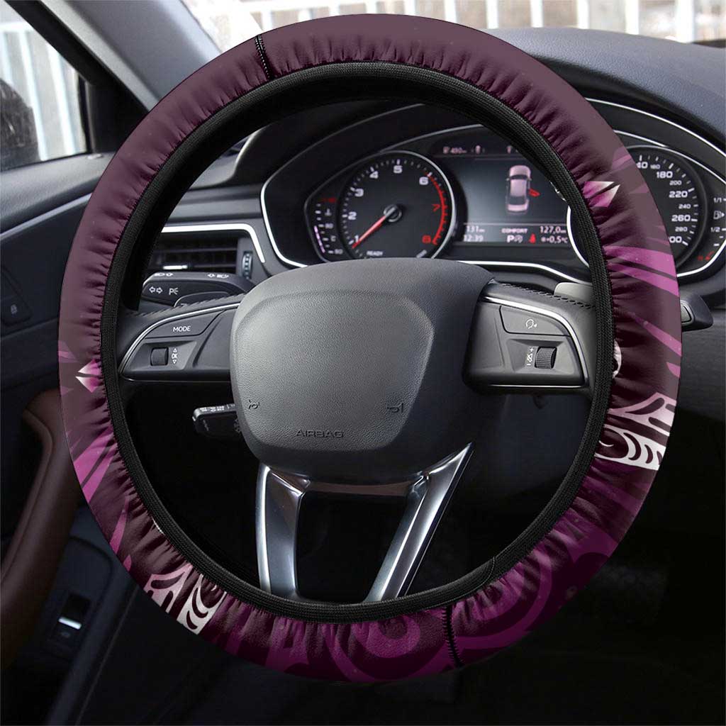 All Pink New Zealand Darts Steering Wheel Cover Aoteroa Fern Maori Galaxy Style