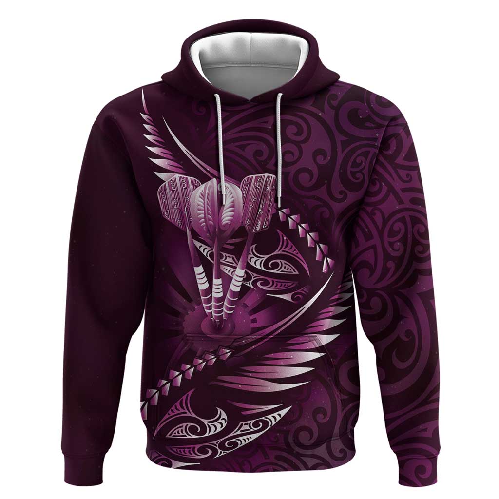 Personalised All Pink New Zealand Darts Zip Hoodie Aoteroa Fern Maori Galaxy Style