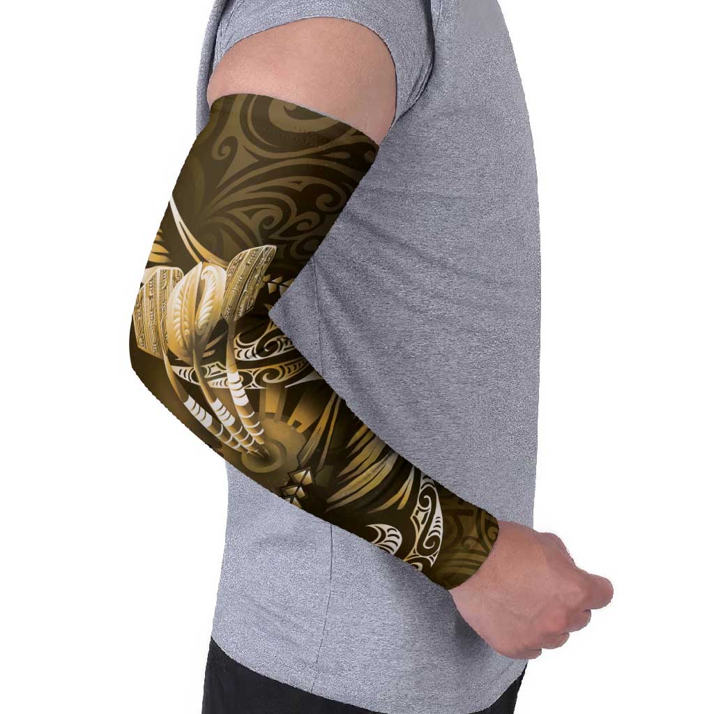 Personalised All Gold New Zealand Darts Arm Sleeves Aoteroa Fern Maori Galaxy Style - Polynesian Pride
