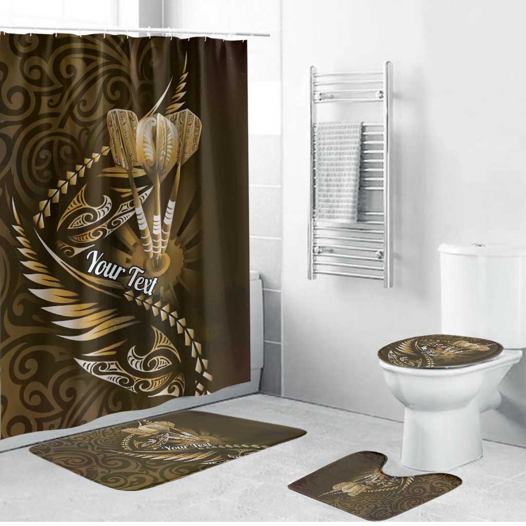 Personalised All Gold New Zealand Darts Bathroom Set Aoteroa Fern Maori Galaxy Style - Polynesian Pride