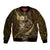 Personalised All Gold New Zealand Darts Bomber Jacket Aoteroa Fern Maori Galaxy Style
