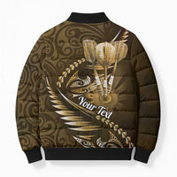 Personalised All Gold New Zealand Darts Bomber Puffer Jacket Aoteroa Fern Maori Galaxy Style - Polynesian Pride