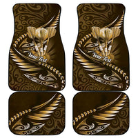 Personalised All Gold New Zealand Darts Car Mats Aoteroa Fern Maori Galaxy Style