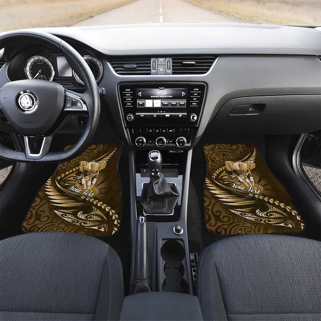 Personalised All Gold New Zealand Darts Car Mats Aoteroa Fern Maori Galaxy Style