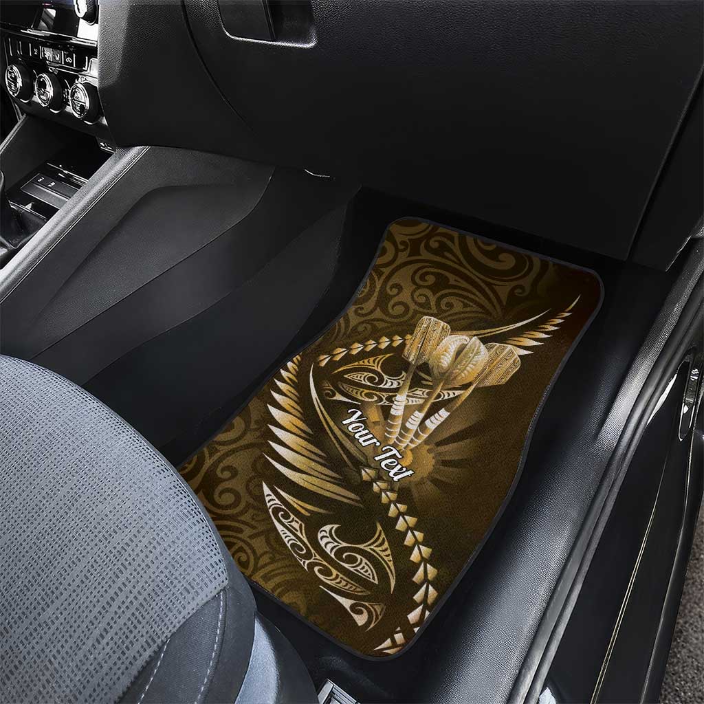 Personalised All Gold New Zealand Darts Car Mats Aoteroa Fern Maori Galaxy Style