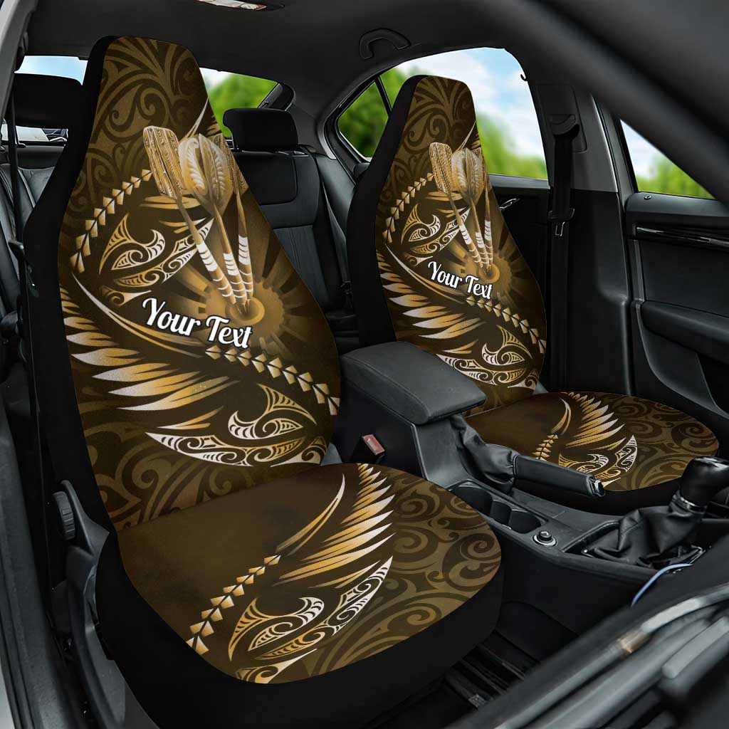 Personalised All Gold New Zealand Darts Car Seat Cover Aoteroa Fern Maori Galaxy Style