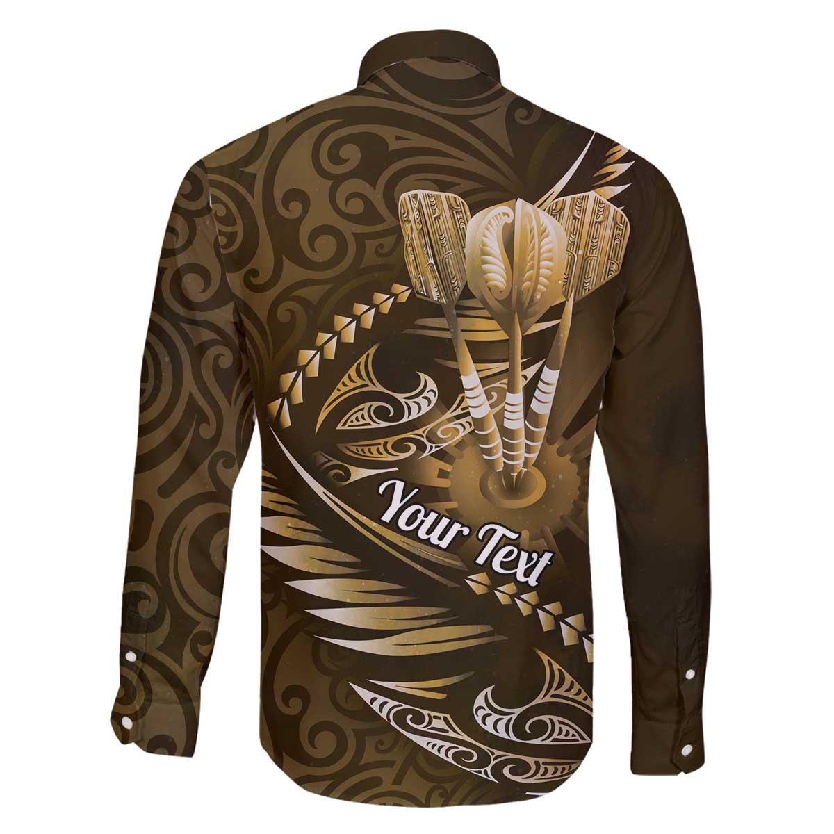 Personalised All Gold New Zealand Darts Family Matching Off The Shoulder Long Sleeve Dress and Hawaiian Shirt Aoteroa Fern Maori Galaxy Style