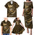 Personalised All Gold New Zealand Darts Family Matching Puletasi and Hawaiian Shirt Aoteroa Fern Maori Galaxy Style