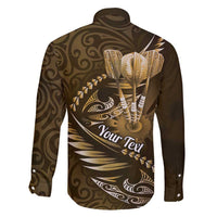 Personalised All Gold New Zealand Darts Family Matching Puletasi and Hawaiian Shirt Aoteroa Fern Maori Galaxy Style