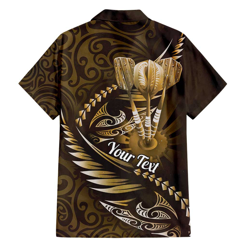 Personalised All Gold New Zealand Darts Family Matching Tank Maxi Dress and Hawaiian Shirt Aoteroa Fern Maori Galaxy Style