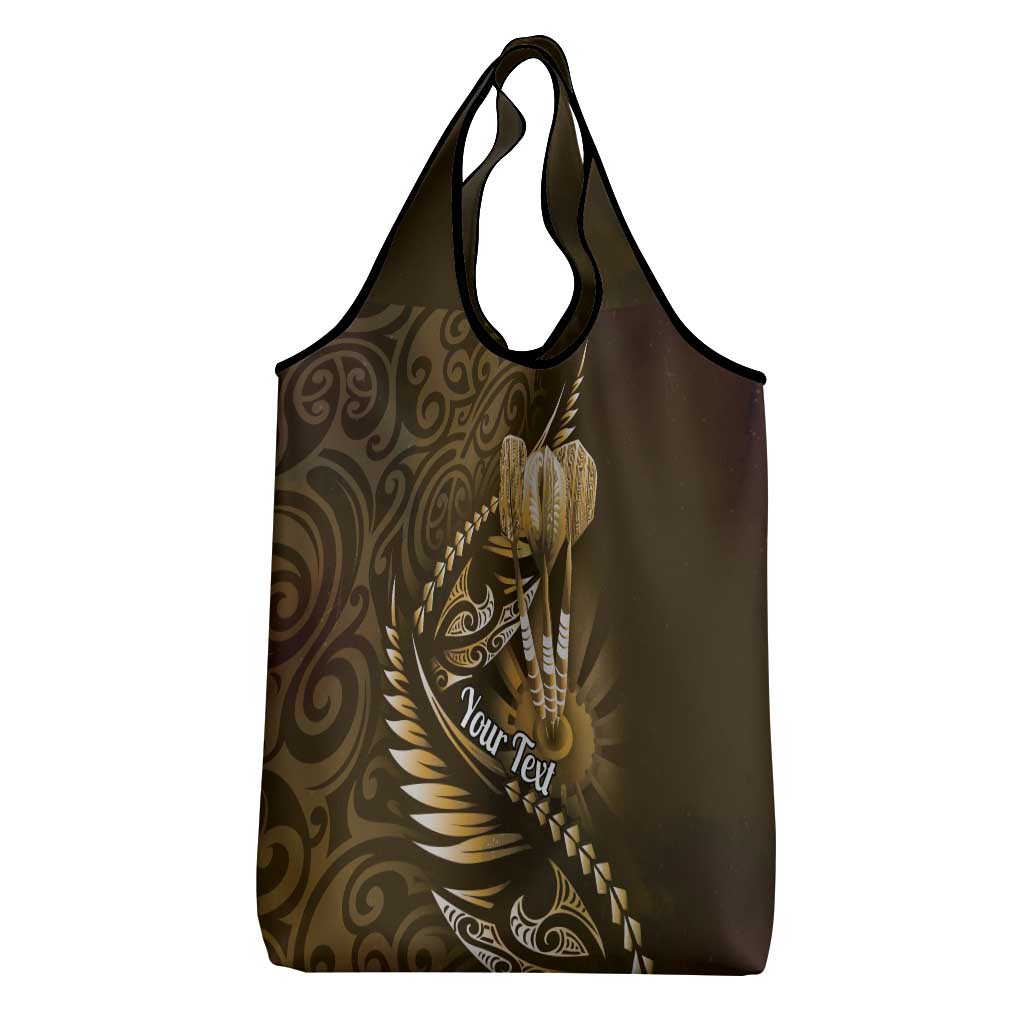Personalised All Gold New Zealand Darts Grocery Bag Aoteroa Fern Maori Galaxy Style