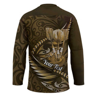 Personalised All Gold New Zealand Darts Hockey Jersey Aoteroa Fern Maori Galaxy Style - Polynesian Pride
