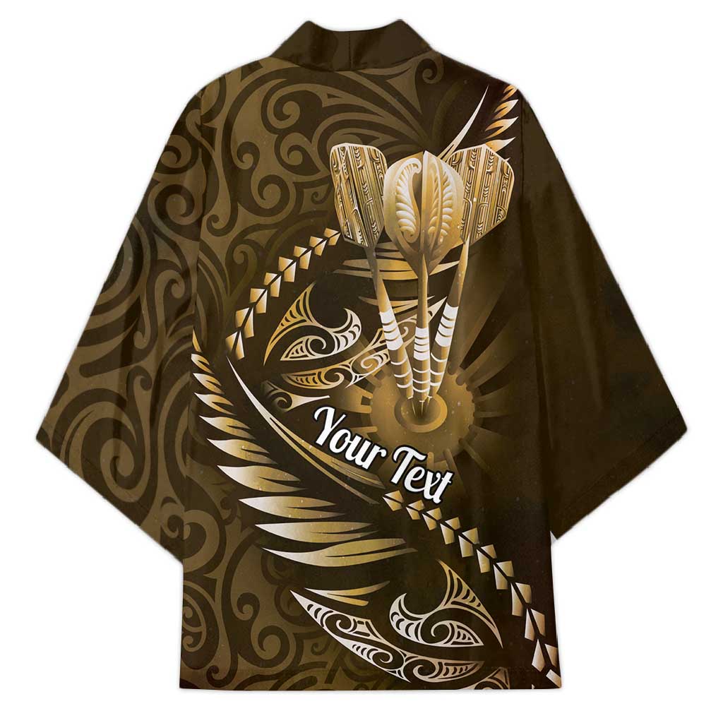 Personalised All Gold New Zealand Darts Kimono Aoteroa Fern Maori Galaxy Style - Polynesian Pride