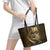 Personalised All Gold New Zealand Darts Leather Tote Bag Aoteroa Fern Maori Galaxy Style