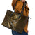Personalised All Gold New Zealand Darts Leather Tote Bag Aoteroa Fern Maori Galaxy Style