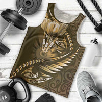 Personalised All Gold New Zealand Darts Men Tank Top Aoteroa Fern Maori Galaxy Style