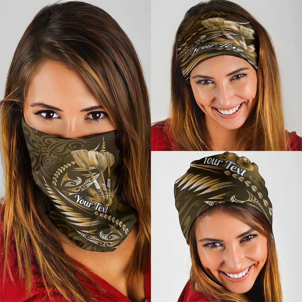 Personalised All Gold New Zealand Darts Neck Gaiter Aoteroa Fern Maori Galaxy Style - Polynesian Pride