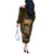 Personalised All Gold New Zealand Darts Off The Shoulder Long Sleeve Dress Aoteroa Fern Maori Galaxy Style