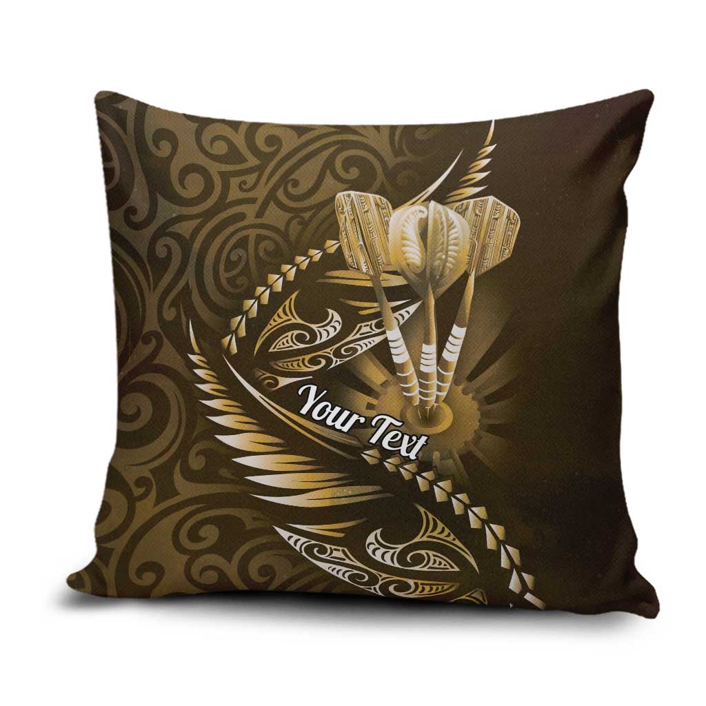 Personalised All Gold New Zealand Darts Pillow Cover Aoteroa Fern Maori Galaxy Style - Polynesian Pride