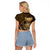 Personalised All Gold New Zealand Darts Raglan Cropped T Shirt Aoteroa Fern Maori Galaxy Style