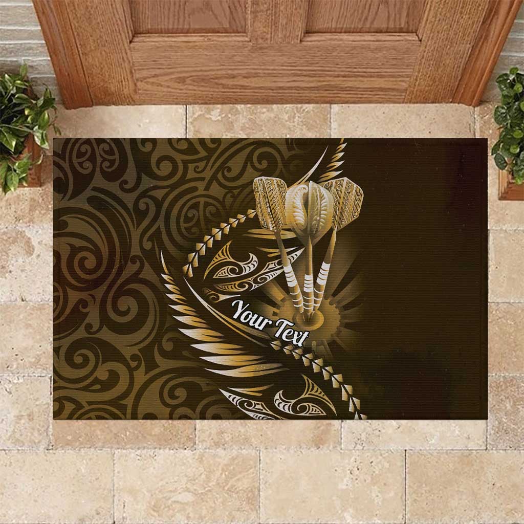 Personalised All Gold New Zealand Darts Rubber Doormat Aoteroa Fern Maori Galaxy Style