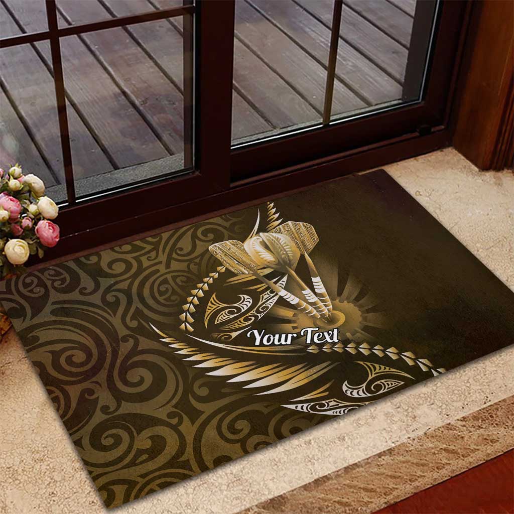 Personalised All Gold New Zealand Darts Rubber Doormat Aoteroa Fern Maori Galaxy Style