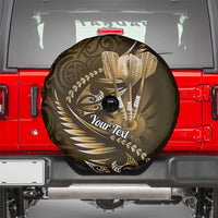 Personalised All Gold New Zealand Darts Spare Tire Cover Aoteroa Fern Maori Galaxy Style