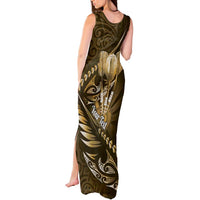 Personalised All Gold New Zealand Darts Tank Maxi Dress Aoteroa Fern Maori Galaxy Style